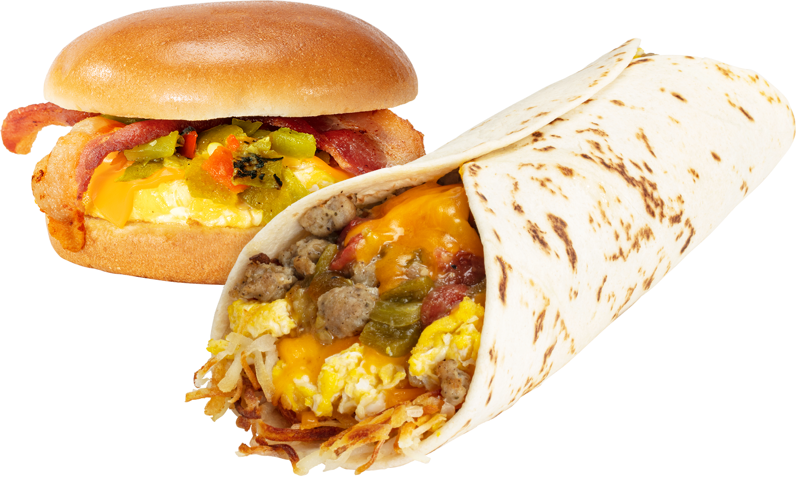 Blake's Breakfast Burrito and Breakfast Bagel Sandwich