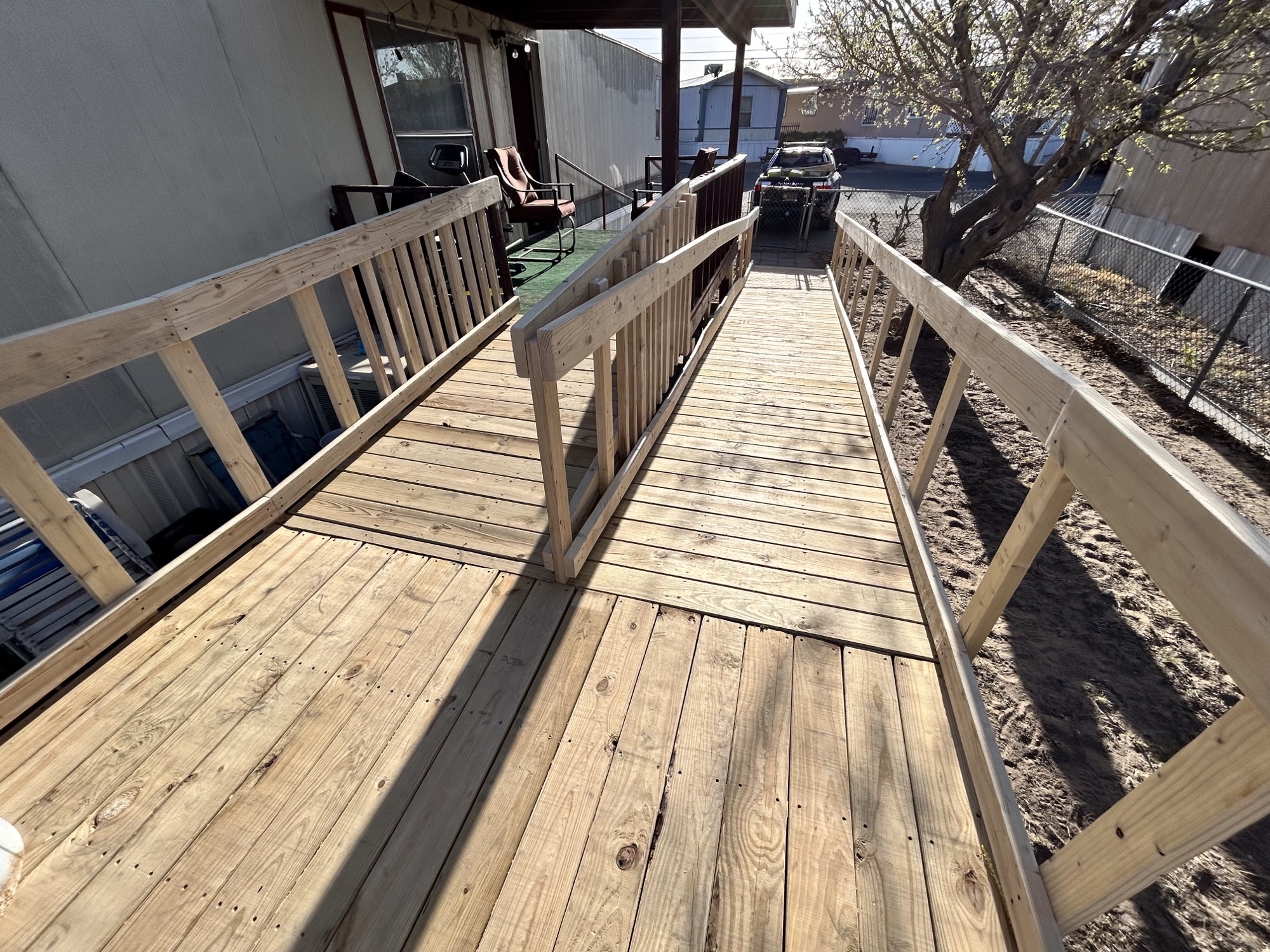 a completed wheelchair access ramp