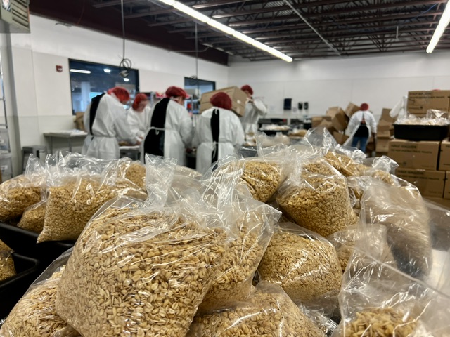 Image of all the food that had been packed up in a giant pile