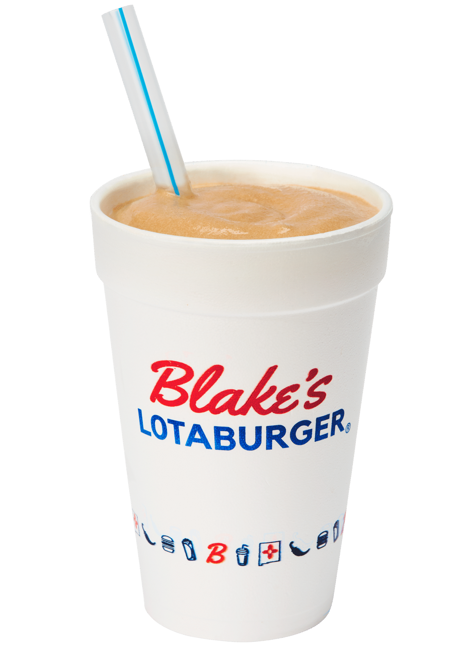 Chocolate_Straw Blake's Lotaburger chocolate shake in branded cup