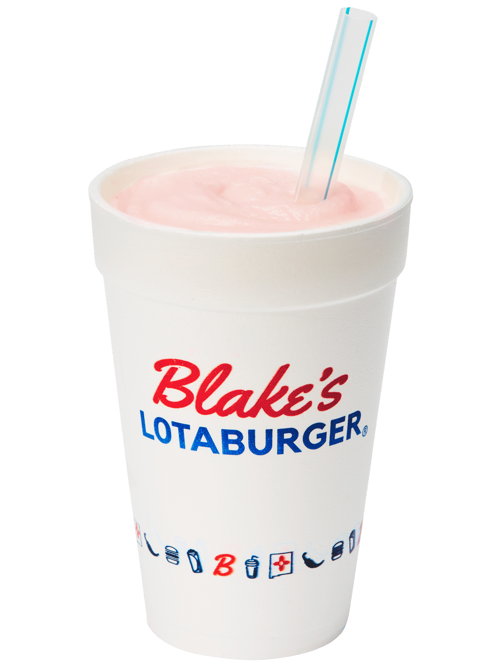 Strawberry-Lavender Blake's Lotaburger strawberry shake in branded cup
