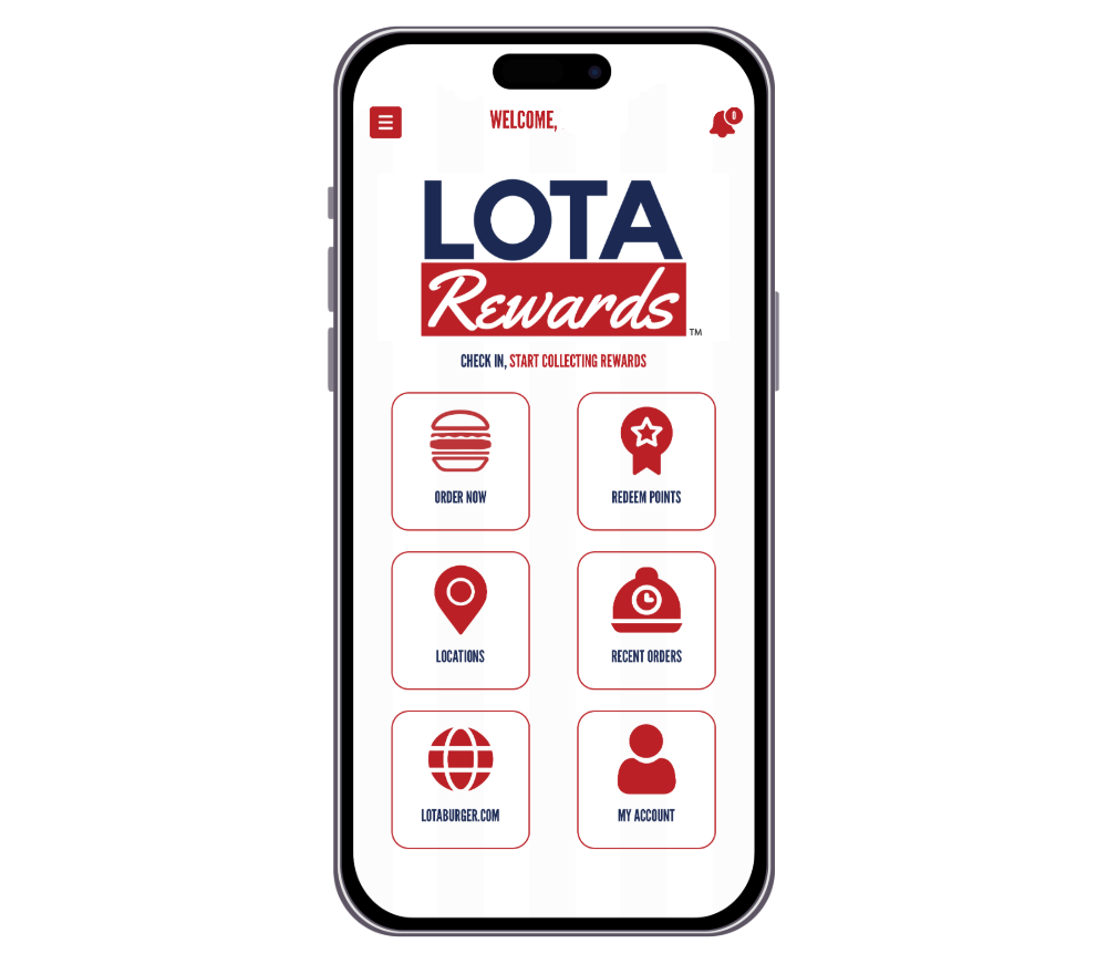 Lota-Rewards-Phone-Graphic Graphic of phone with the Blake's LotaRewards App on screen