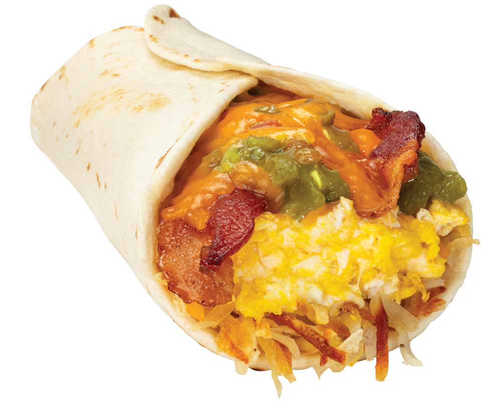 Blake's #1 Breakfast burrito with bacon