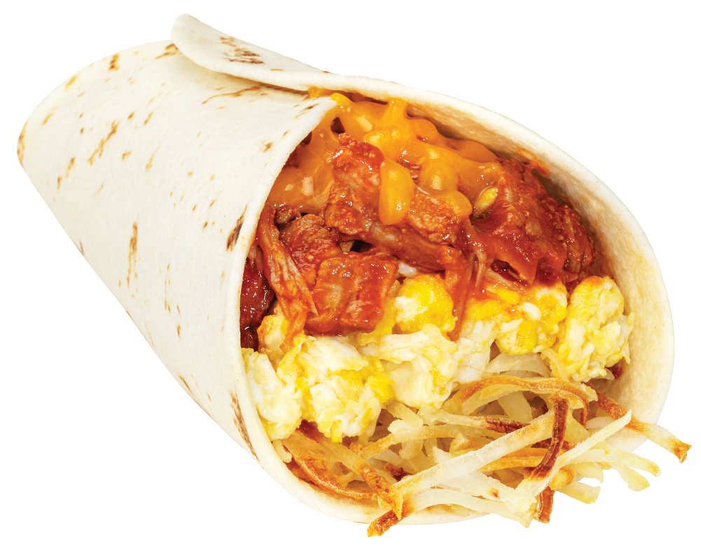Blake's #6 breakfast burrito with Carne Adovada