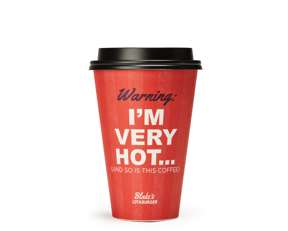 Blake's hot coffee cup